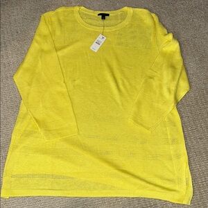 NWT, Talbots Bright Neon Yellow Knit Sweater, size large